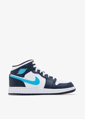 Jordan 1 Flight Mid ‚Obsidian’🔥New Kids Women’s Casual School Shoes DQ8423-404