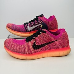 Nike Free RN Flyknit Running Shoes Size 6.5(GS) Pink Athletic Sneaker 834363-601