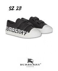 BURBERRY sz 28 / us 11 black white Logo Sneakers in Leather Kids