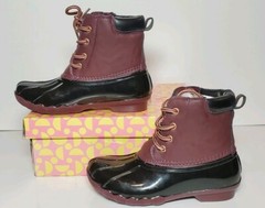 KIDS GAVIN 17K DUCK BOOTS NEW / BOX BURGUNDY / BLACK MULTIPLE SIZES