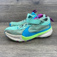 Nike Zoom Freak 5 Low Greece X Nigeria Sneakers Kids Size 2 Y Aqua DZ4485-300
