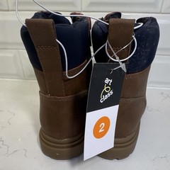 Art Class Brown Navy Solid Synthetic Lace-Up Ankle Hiker Boot Round Toe 2