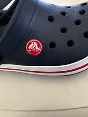 Crocs Crocband Clogs Kids Navy Red Rubber Slip-On Lightweight Casual Size 12