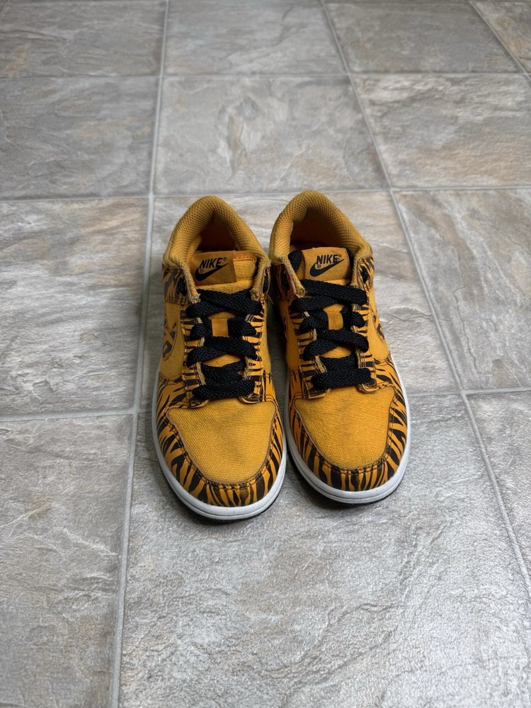 Nike Dunk Low Next Nature Tiger Stripes PS Shoe Size 1Y Orange DZ5633-800 Preown