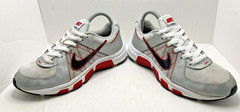 Nike T-Run 5 Size Running Shoes Grey/Red/Black Size 6.5y 443990-100