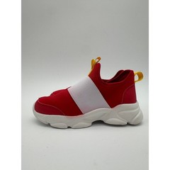 Sonic the Hedgehog Kids Red Slip On Sneakers White Strap Size US 10 Toddler