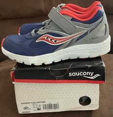 Saucony Cohesion 14 AC Boys Navy/ Red /Gray Sneakers Size 13.5 W