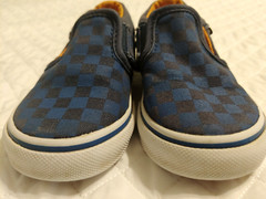 Authenic Off the Wall Vans Blue Multi-color Canvas Sneaker Shoe Toddler Size 6.5