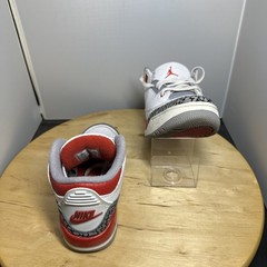 Air Jordan 3 Retro White Fire Red Toddler Kids Size 12C Shoes DM0966-160