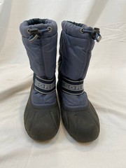 Sorel Cub kids blue winter boots Sz 3 felt liner elastic pull NY1799-498