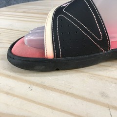 Under Armour Ignite Slides Flat Sandals Youth 4 Black Pink Open Toe Casual
