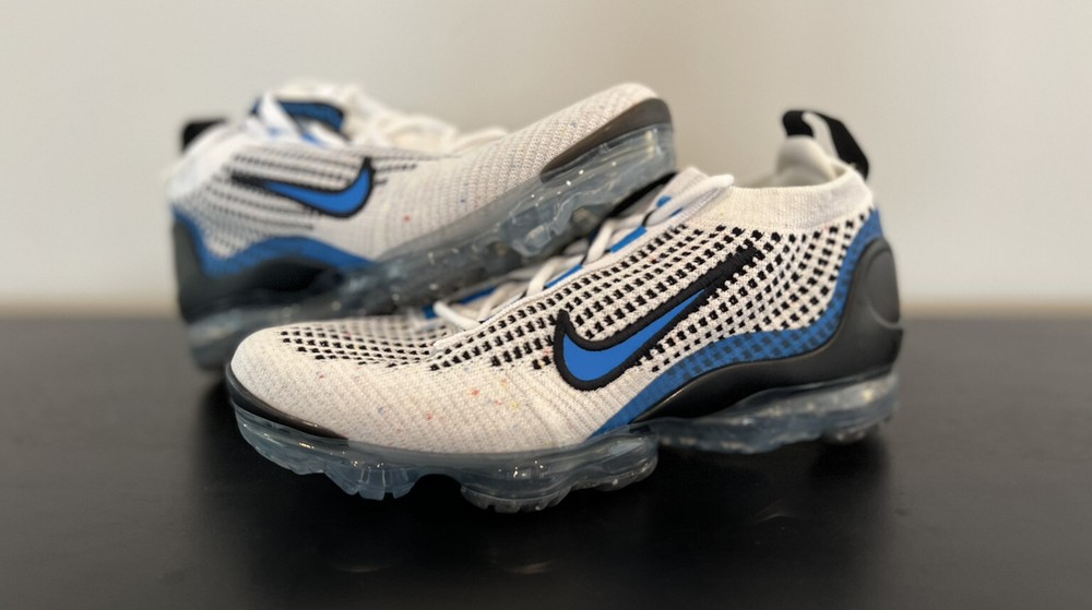 Nike Air VaporMax 2021 Flyknit GS Size 4Y Blue White Running Shoes DB1550-101