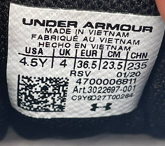 Under Armour GS Assert 8 UFM Syn Black 3022697-001 Grade School Shoes Size 4.5Y