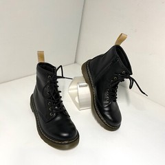 Dr Martens 1460 Junior Youth Sz 3 Vegan Black Lace Up Combat Boots Unisex Chunky