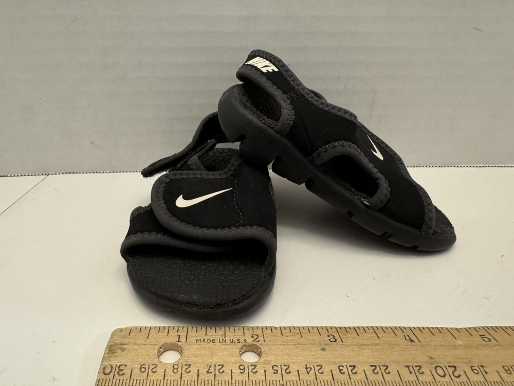 Nike Sunray Adjust 4 Sandals/ Slip Ons ‚Black‘ 386519-011 Childs Size 4c