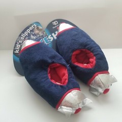 Children’s Slippers Spaceship Rocket Footwear Nighttime Blue Black or Silver BT6