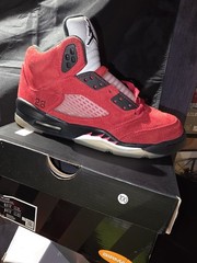 Jordan Air Jordan 5 Retro GS Red Black White Suede High Top Sneakers 5Y