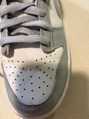 Nike Dunk Low White Gray Leather Sneakers Lace Up youth Shoes 6.5Y FB9109-123