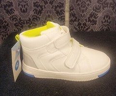 Cat & Jack-unisex youth white Ben hook & loop high top sneakers size 12