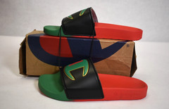 Champion CP101069Y IPo Split Rasta Kids Slides Red Green Black US Size 5Y