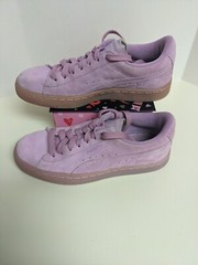 Kids PUMA SUEDE CLASSIC MONO REF ICED Pink Orchid Trainers Size 5C