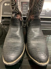 Durango Black Lizard Print Cowboy Boots Youth Size 2 Style BT840