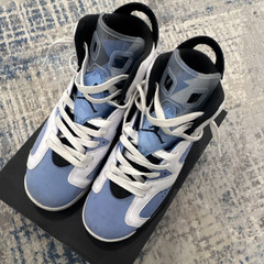 Jordan Air Jordan 6 Retro GS Blue/White/Black Leather Sneaker Kids US 7