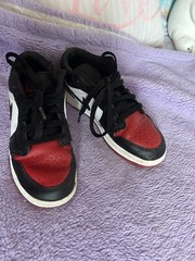 Nike Air Jordan 1 Low Top GS Black White Fire Red Shoes 553560-063 Youth Size 4Y