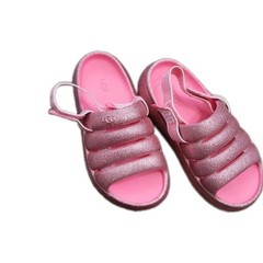 UGG K Sport Yeah slide Glitter Pink, Girls RemovablAdjustable Strap US 3