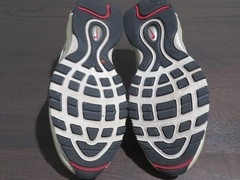 Nike Air Max 97 Shoes Youth Size 5Y Silver Bullet Metallic Silver Red 918890-001