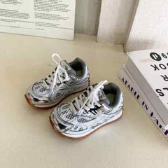Kid Running Orbit Metallic Rubber Mesh Sneaker Children Casual Fashion Shoes