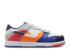 New Nike (PS) Pre School Sizes Dunk Low White Light Silver Midnight Navy Orange