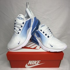 Nike Air Max 270 (GS) White/Blue Low Top Athletic Sneaker 6Y/7.5W Brand New