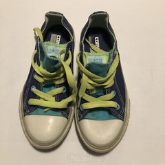 converse double tongue blue green size 11Y Low Top Lace Up