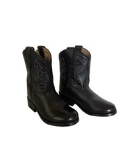 Masterson Boot Co. Children’s Black Leather Western Ankle Pull-On Boots sz 7