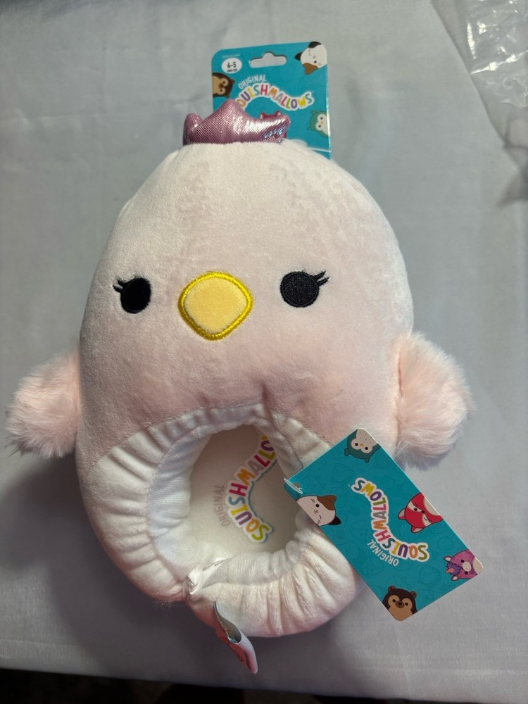 Squishmallows Plush Slippers Alyssa the Swan Youth Kids Size 6/7 NEW