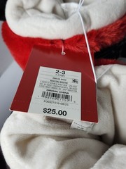 Kids Wondershop Red Ski Bootie Fuzzy House Slipper Sz 2-3 NWT