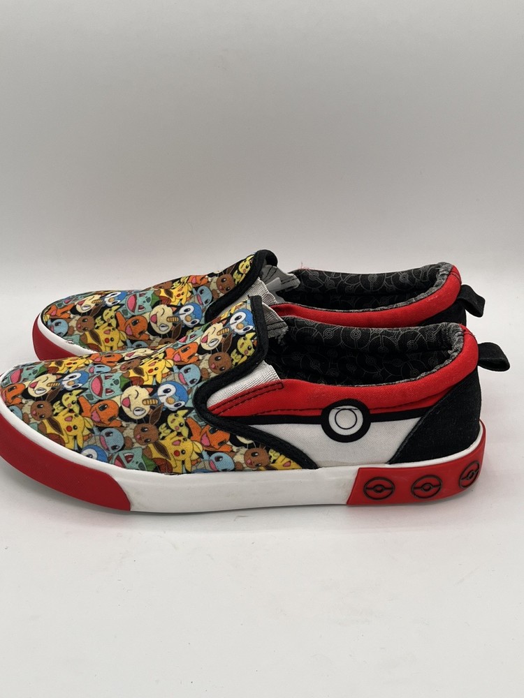 Ground Up Pokemon Slip On Canvas Skate Sneakers Unisex Youth Teens Size 6