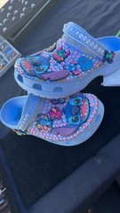 Crocs Classic Kids Clog Stitch Disney Blue/Pink/Purple US 8 Slip-On Lightweight
