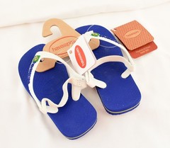 Havaianas Sandals Kids Size 9C Marine Blue Flip Flops Made In Brazil