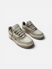 Nike Air Force 1 Low White Leather Lace-Up Sneakers Kids 4.5Y FV5951