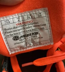 NWOB Heelys Authentic Propel 2.0 Wheeled Sneaker Shoe Youth US Sz5 Orange