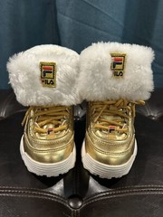 Fila Disruptor Gold Classic Fur Lined Winter Boots Kid’s Size 12 3HM00559-721