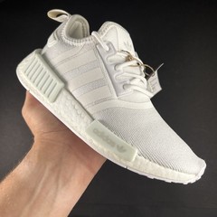 Youth Size 4Y – adidas NMD R1 White/White Sneakers – H02334