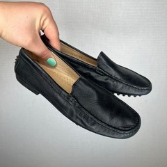 Michael Pasinkoff Black Leather Driving Loafers Made in Italy Size 35 9852