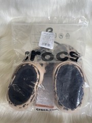 NEW Crocs Size C9 Kids Classic Lined Out of This World Clog Leopard Gold