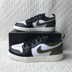 Air Jordan 1 Low ALT (PS) Shoes Kid’s SZ 3Y Black White Medium Olive DR9748-092