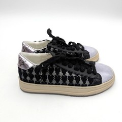 Steve Madden Jmolly Lace-Up Sneaker Shoes Round Toe Kids‘ Black Size US2M EU33