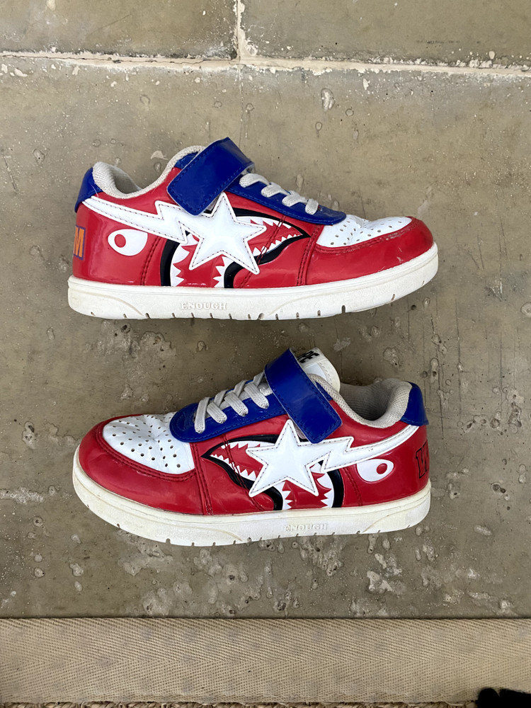 A Bathing Ape BAPE STA Shark Low – Red/Blue/White – Size US 13Y – Rare Colorway