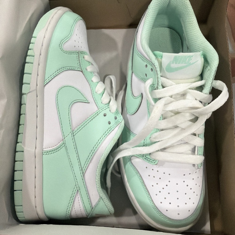 Nike Dunk Low GS White Mint Foam Leather Sneakers4YUnisex Kids FZ3534-100